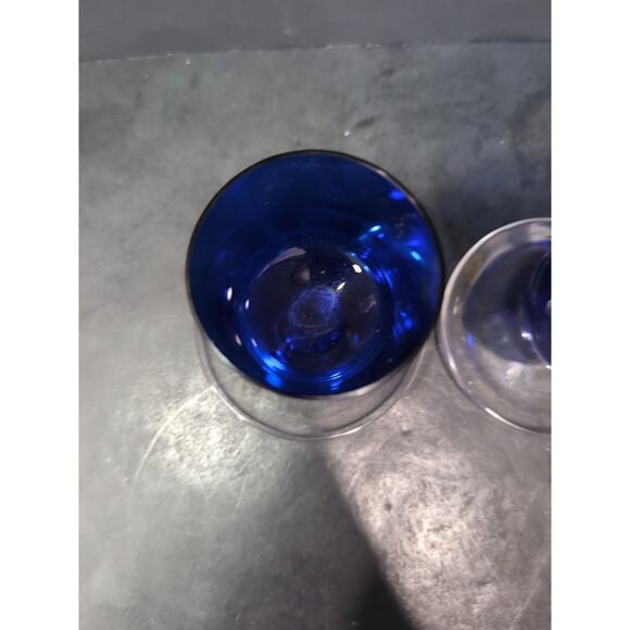 Cambridge Glass Footed Cigarette‎ Urns, Set of 2, Cobalt Sapphire Blue, Vintage - Picture 6 of 11